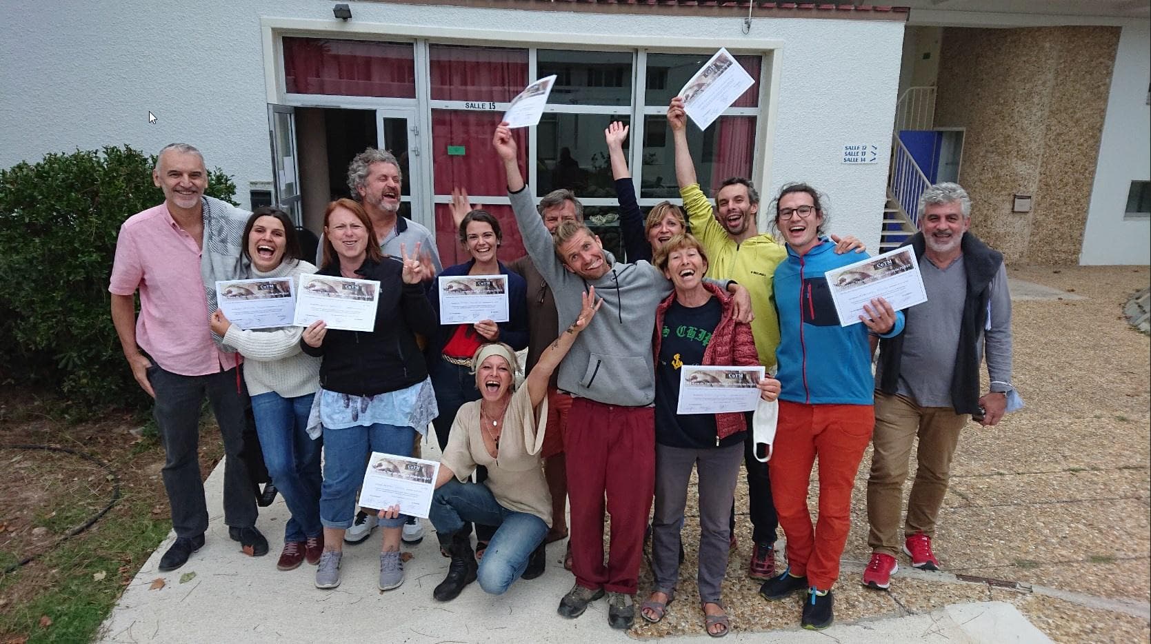 Photo de groupe des diplômés de la formation méthode Poyet du CoTM.